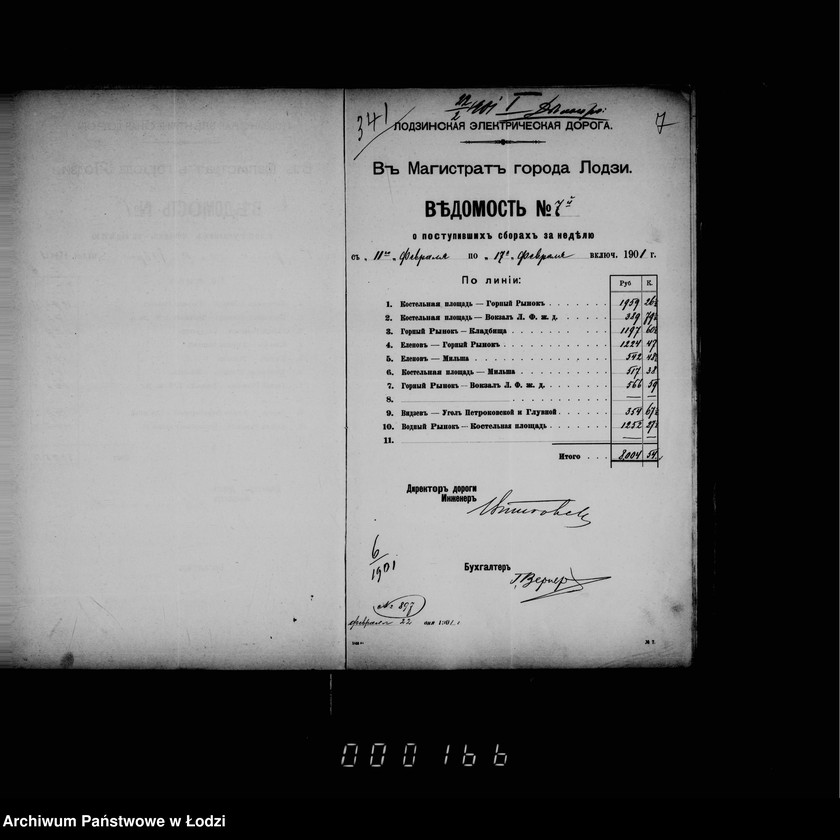 Obraz 12 z jednostki "O dochodach s eksploatacji električeskich tramvaev za 1901 god"