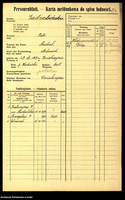 Obraz 16 z jednostki "[Spis ludności Łodzi] Gadułka - Gajewski"