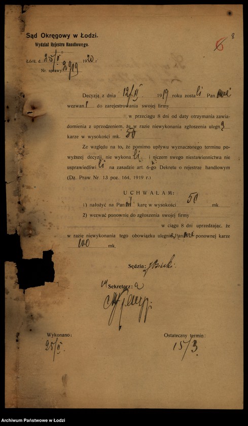 Obraz 10 z jednostki "„Bracia Szmuszkowicz”- sprzedaż i fabrykacja towarów manufakturowych"