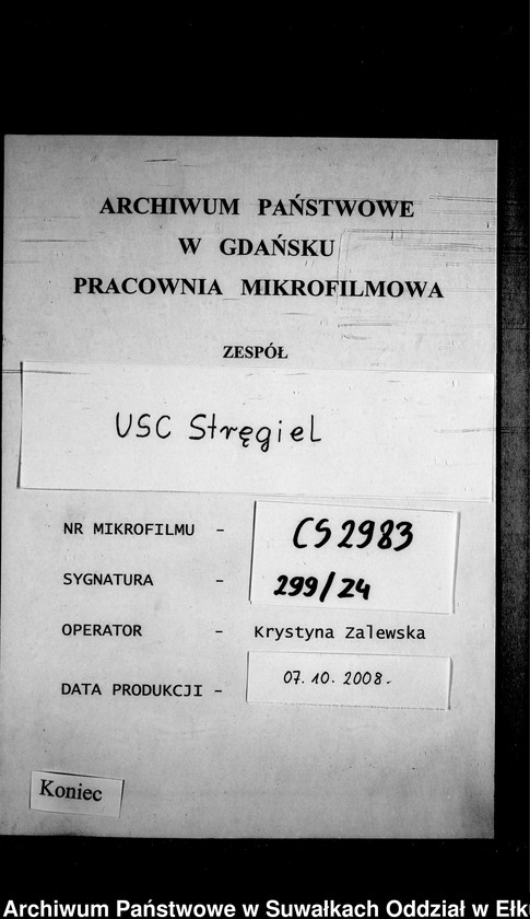 image.from.unit.number "Heiraths-Neben-Register des Preussischen Standes-Amtes Gr. Strengeln Kreis Angerburg"