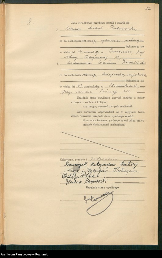 Obraz 19 z jednostki "Księga miejscowa małżeństw tom I [Rejestr główny małżeństw]"