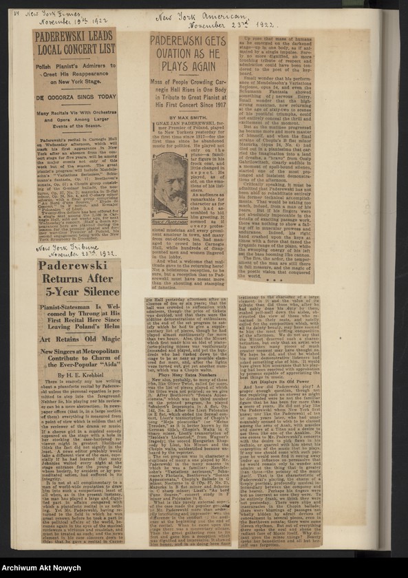 image.from.unit.number "Wycinki prasowe dotyczące tournée i koncertów w Stanach Zjednoczonych, Francji i Anglii oraz działalności politycznej i biografii"