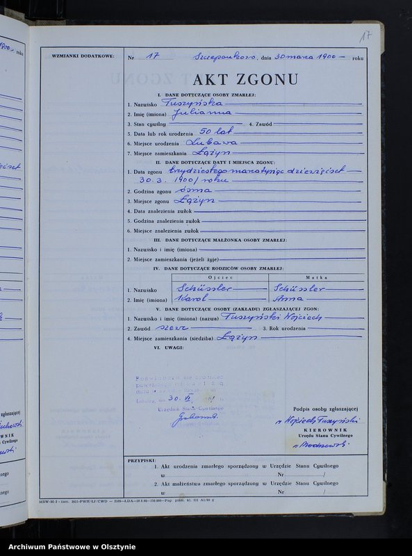 image.from.unit.number "Księga zgonów Nr 1 - 57,1 - 40,1 - 44 i 1 - 52 /przepisana w języku polskim z oryginału niemieckiego w dniach 28.06.- 7.07.1961/"