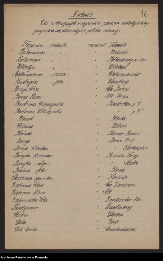 Obraz 18 z jednostki "[Przywracanie polskich nazw na terenie powiatu wolsztyńskiego]"