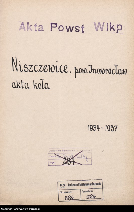 Obraz 3 z jednostki "Niszczewice, powiat Inowrocław - akta koła."