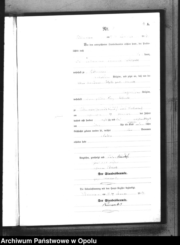 Obraz z jednostki "Księga Aktów Urodzeń Wtóropis Urząd Stanu Cywilnego w Baborowie Gmina Dziećmarów rok 1883"