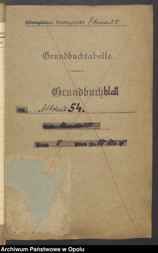 image.from.unit.number "Grund Akten das Grundbuchblatt (Altstadt 54) Zülz 1351 Besitzer: Adolf und Emilia Mehlich"