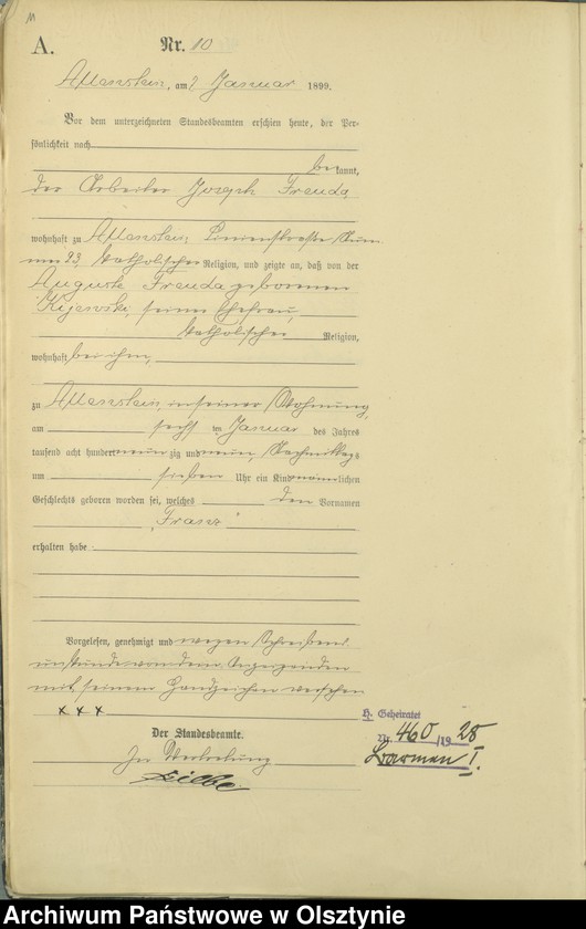 image.from.unit.number "Geburts-Haupt-Register Tom I,Nr 1 - 399"