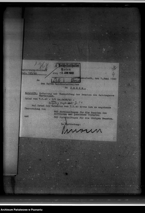 Obraz 8 z jednostki "Erfassung und Überprüfung der Beamten und Angestellten der kommunalen Behörden"