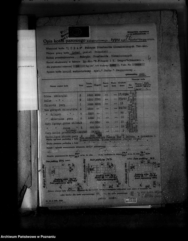 Obraz 8 z jednostki "Fabryka Przetworów Ziemniaczanych w Luboniu powiat poznański Spółka Akcyjna Nr woj. 97"