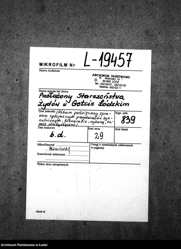 Obraz 2 z jednostki "[Album poświęcony sprawom specjalnych przydziałów żywnościowych]"