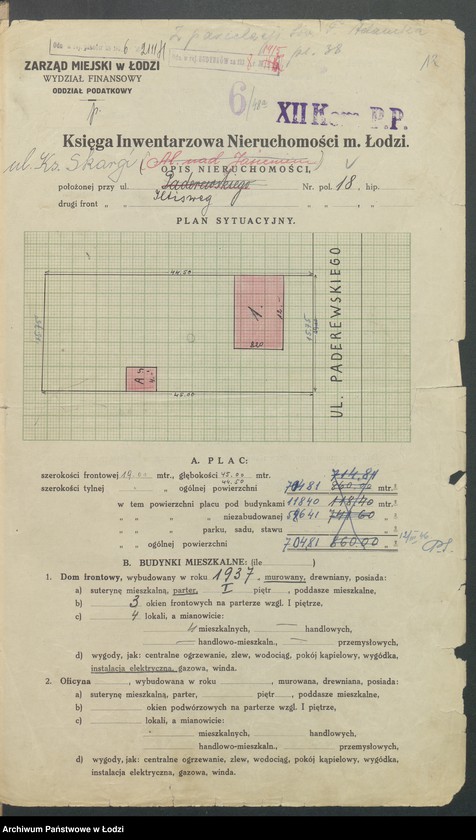 image.from.unit.number "Księga inwentarzowa nieruchomości m. Łodzi ul. Skargi"