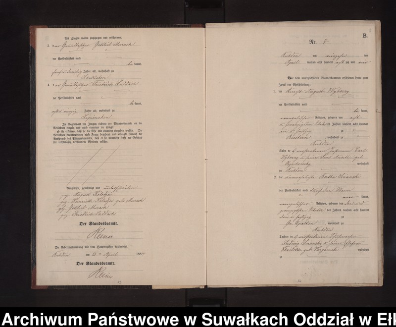 image.from.unit.number "Heiraths-Neben-Register des Preussischen Standes-Amtes Stasswinnen Kreis Loetzen"