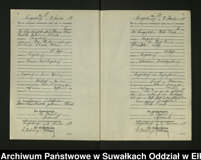 image.from.unit.number "C2. Sterbe = Register (Neben = Register) Standesamt Angerburg einschl. d. Standesamtsbez. Gr. Strengeln, Kehlen und Prinowen]"