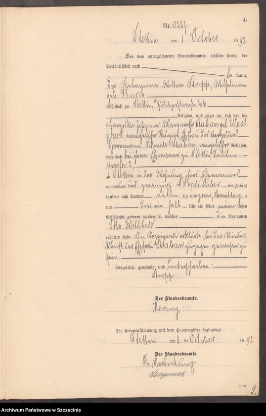 Obraz 6 z jednostki "Geburts-Register (Neben-Register) Band VIII"