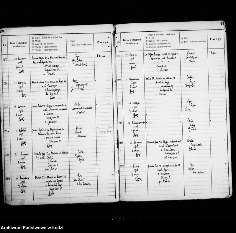 Obraz 15 z jednostki "[Ksiega urodzeń]"