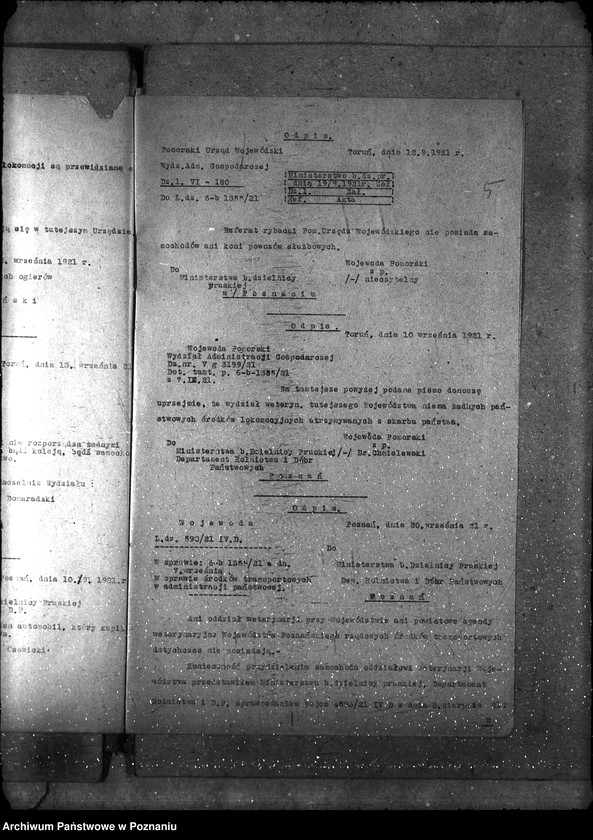 Obraz 9 z jednostki "Sprawy gospodarcze-ogólne Środki lokomocji departamentu i podległych mu urzędów"