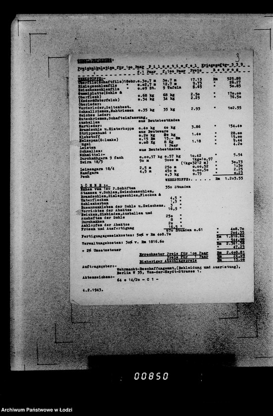 Obraz 7 z jednostki "339 Filztiefel A.[Zamówienia, korespondencja, kalkulacje]"