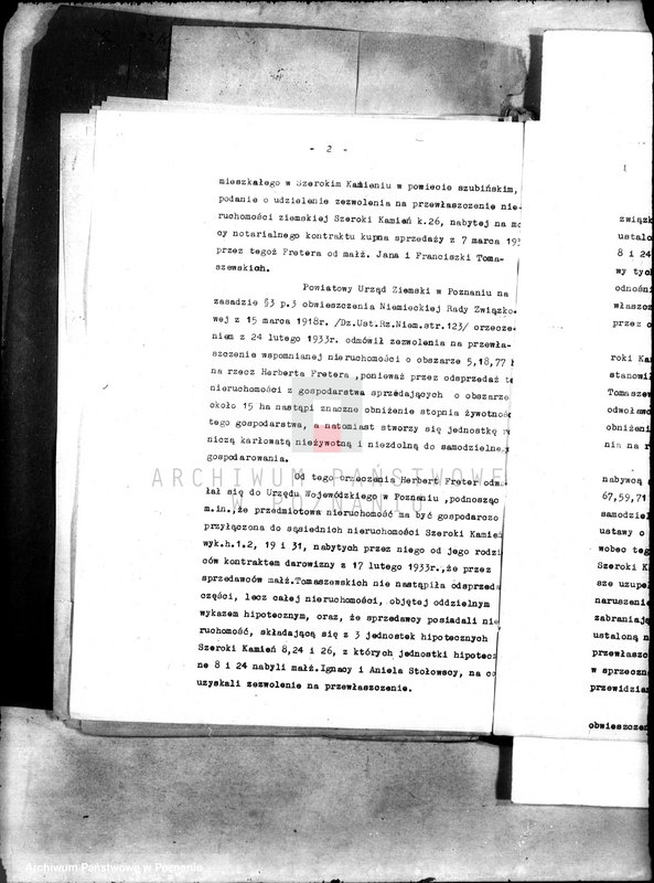 Obraz 18 z jednostki "Freter Herbert z Szerokiego Kamienia powiatu szubińskiego. Skarga do N.T.A. z powodu odmowy zezwolenia na przewłaszczenie"