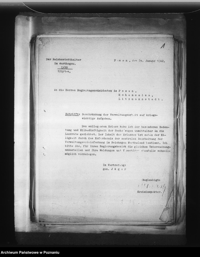 Obraz 5 z jednostki "Zarządzenia w sprawie uproszczenia administracji"