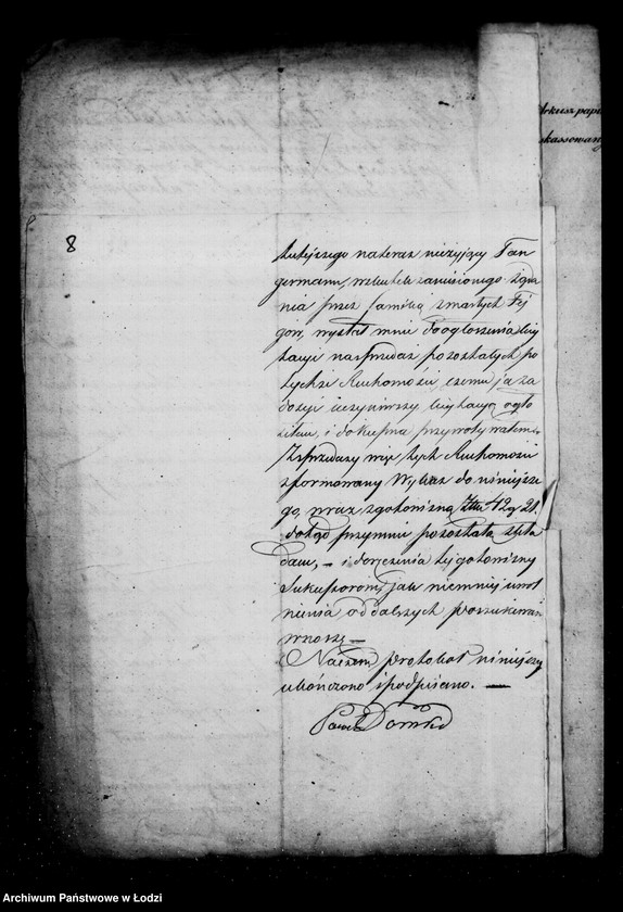 Obraz 10 z jednostki "Akta tyczące się ustanowienia opieki sprzedazy pozostałych nieruchomości po zmarłych Franciszku i Katarzynie z Kinów małżonków Fajge"