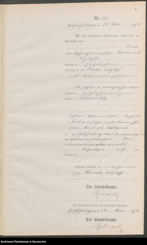 Obraz 16 z jednostki "Sterbe-Register (Neben-Register)"