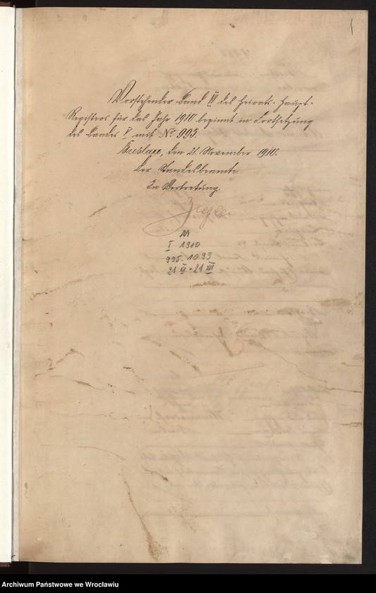 image.from.unit.number "Heiraths-Haupt-Register Breslau I 1910 Band 6"