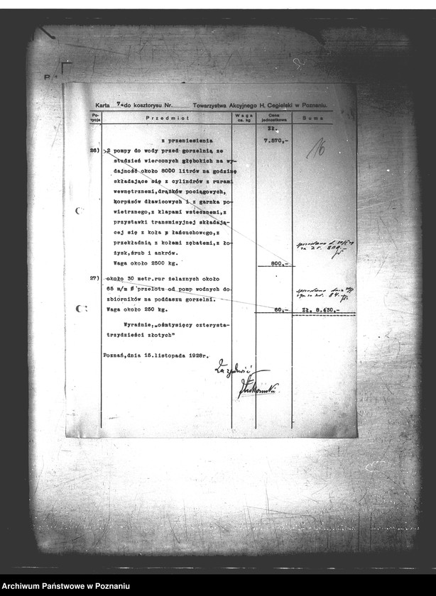 Obraz 20 z jednostki "Huta - powiat bydgoski /m.in. wyszacowanie gorzelni/"