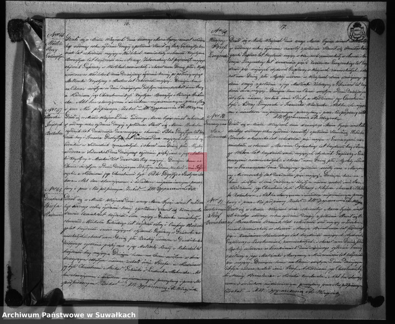 image.from.unit.number "Duplikat urodzonych, zaślubionych i umarłych parafij katolickiej wiżajńskiej na rok 1847"