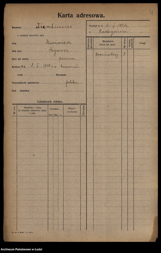 image.from.unit.number "[Spis ludności Łodzi] Ziemkiewicz - Zilberband"