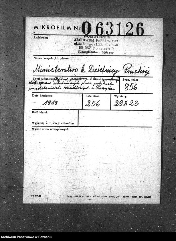 Obraz 2 z jednostki "[Różne papiery i korespondencje dot. Spraw załatwianych przez polskich przedstawicieli handlowych w Paryżu]"