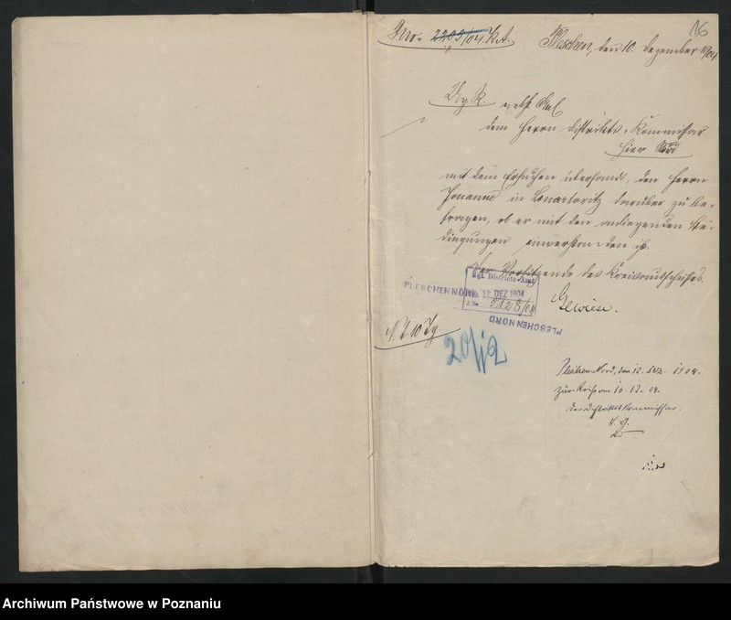 image.from.unit.number "Acta betreffen Konzessionierung eines feststehenden Dampfkessels zum Brennereibetrieb des Rittergutsbesitzers Iowanne in Lenartowitz"