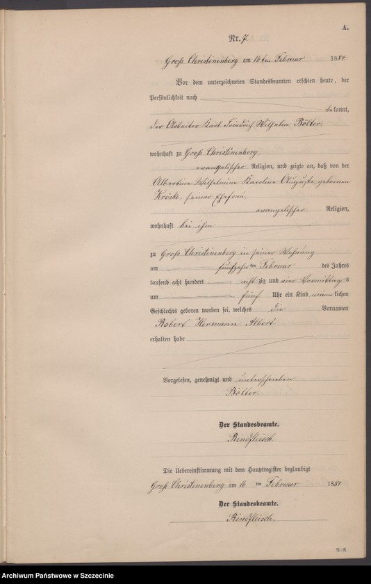 Obraz 10 z jednostki "Geburts-Register (Neben-Register)"