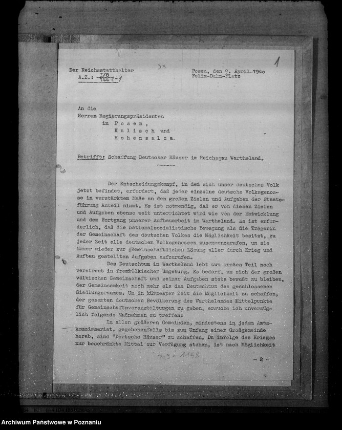 Obraz 5 z jednostki "Schaffung Deutscher Häuser im Reichsgau Wartheland"