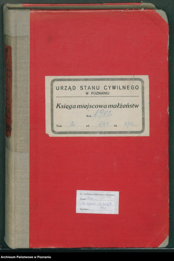 Obraz 2 z jednostki "Księga miejscowa małżeństw t. II"