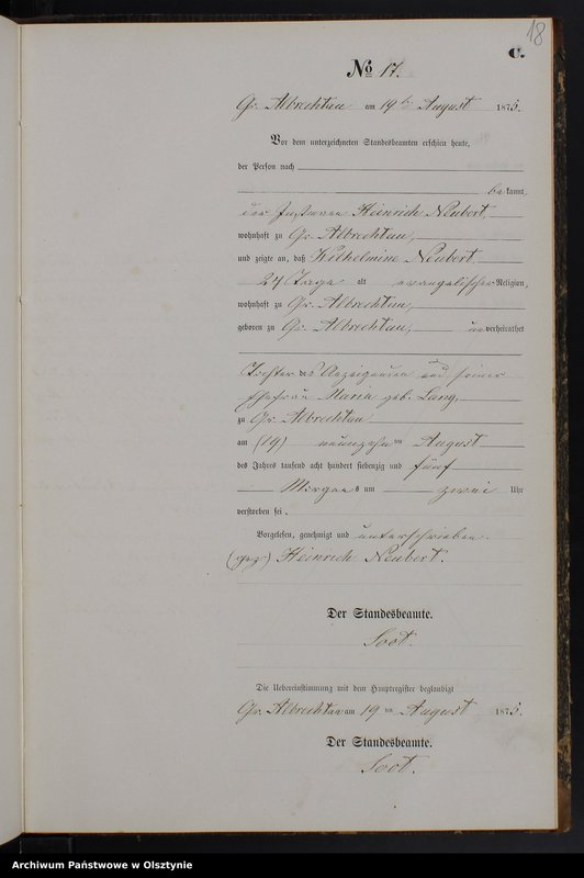 image.from.unit.number "Sterbe-Neben-Register Nr 1 - 28"