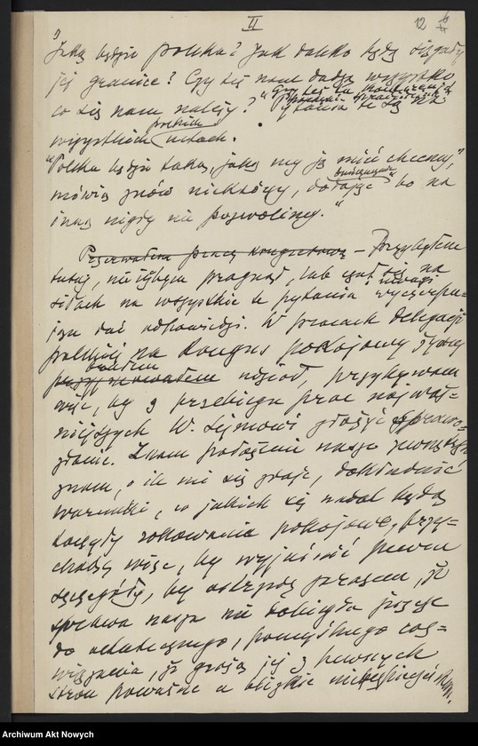 image.from.unit.number "Przemówienia I. J. Paderewskiego na posiedzeniu Sejmu i w Konwencie Seniorów, odpowiedź na interpelację (rękopis, stenogramy) dotyczącą sprawy granic Polski na Konferencji Pokojowej"