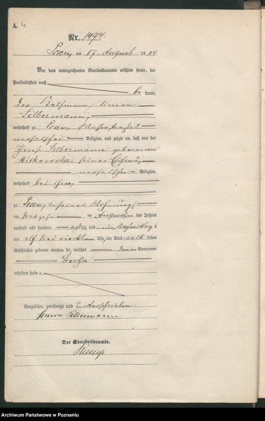 Obraz 7 z jednostki "Księga urodzeń t. IV"