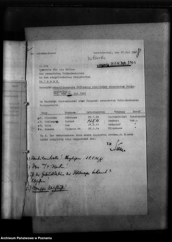 Obraz 12 z jednostki "Kreis Schroda (Środa).Korespondencja i wykazy Niemców, którzy zginęli w 1939 roku"