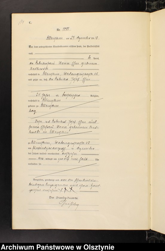 image.from.unit.number "Sterbe-Haupt-Register Tom IV, Nr 1076-1144"
