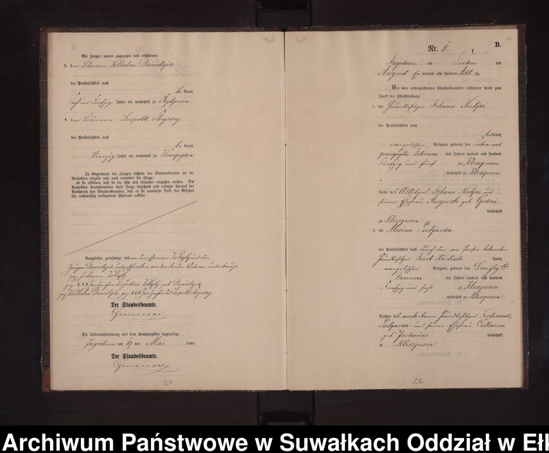 image.from.unit.number "Heiraths-Neben-Register des Preussischen Standes-Amtes Rydzewen Kreis Loetzen"