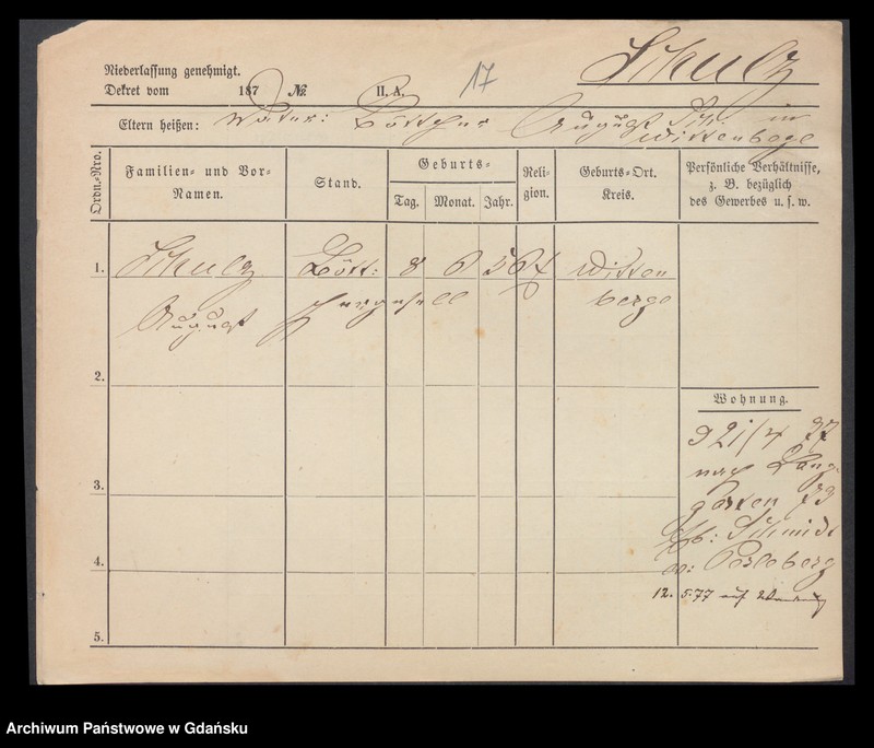 image.from.unit.number "Karty meldunkowe: Schulz August - Schulz Ernst"