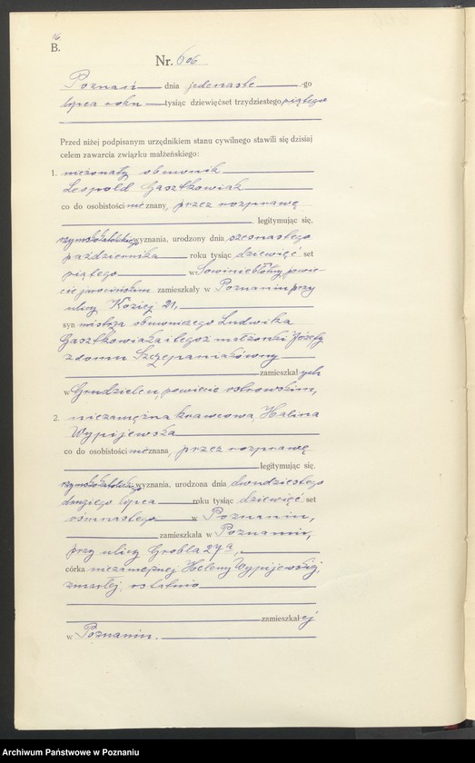 Obraz 18 z jednostki "Księga miejscowa małżeństw tom III [Rejestr główny małżeństw]"