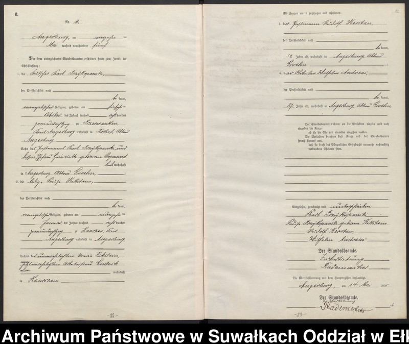 image.from.unit.number "Heirats-Neben-Register des Preussischen Standes-Amtes Angerburg Kreis Angerburg"