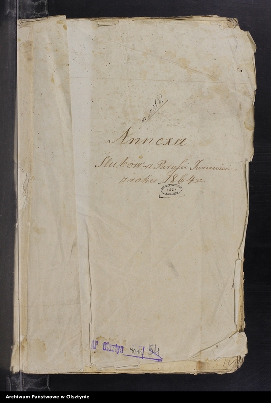 image.from.unit.number "Annexa Ślubów z Parafii Janowiec z roku 1864-go"
