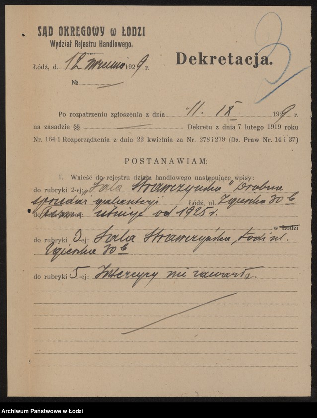 Obraz 5 z jednostki "Sala Krawczyńska – drobna sprzedaż galanterii"