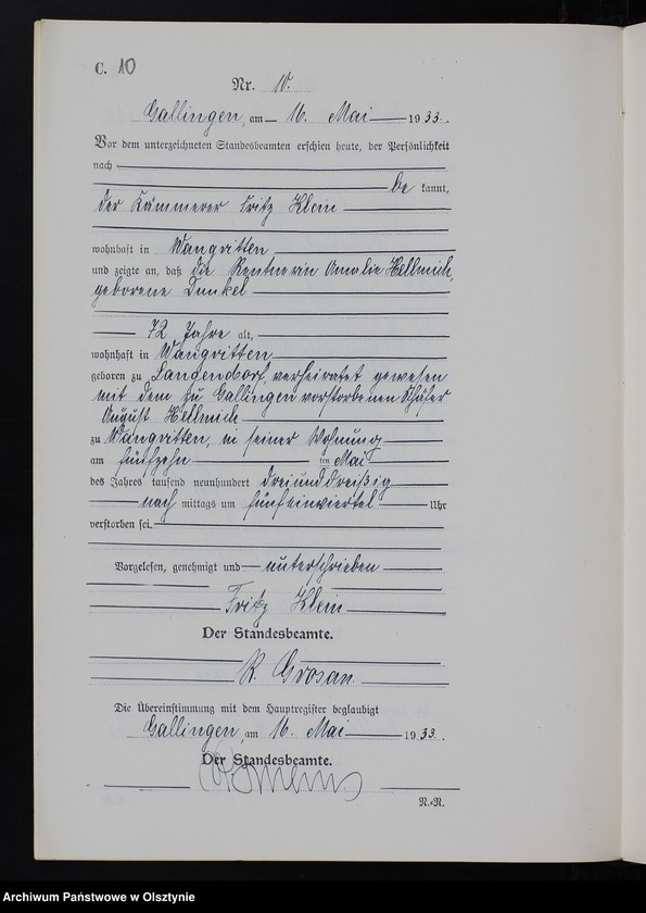 image.from.unit.number "Sterbe-Neben-Register Nr 1 - 22 [ Księga zgonów - wtóropis ]"