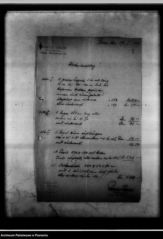 Obraz 12 z jednostki "[Fabryka porcelany w Chodzieży - rachunki i bilanse]."