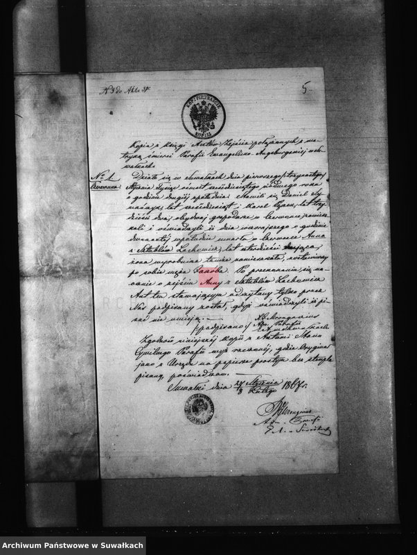 image.from.unit.number "Dowody do Aktów Małżeństwa Parafii Kaletnik Roku 1867"