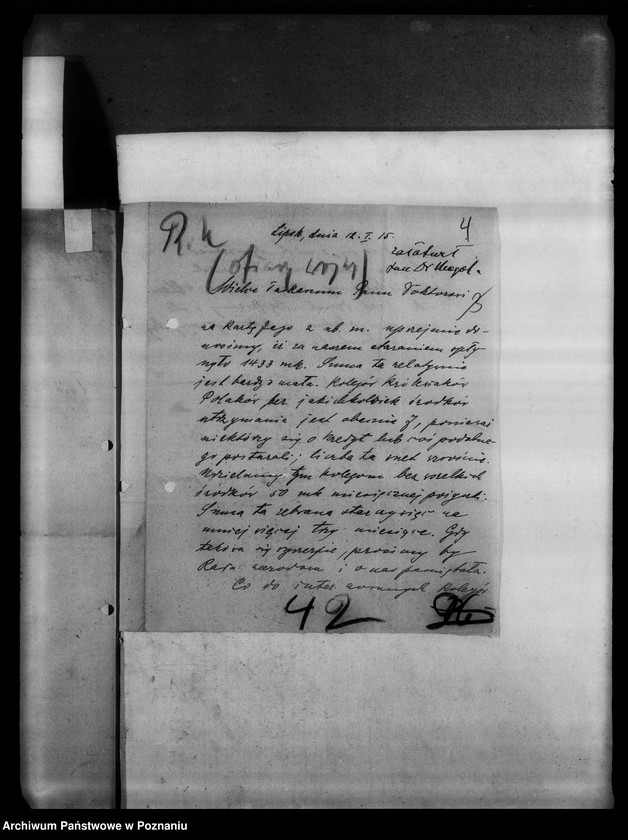 Obraz 8 z jednostki "Korespondencja Polaków przebywających w Lipsku i Saksonii w sprawie pomocy materialnej."